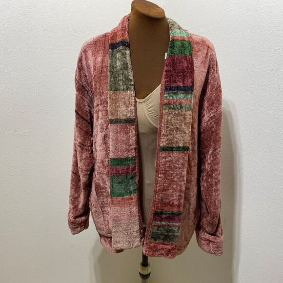 Marcia Hammond Art Hand Woven Cotton Rayon Blend Cardigan/Blazer Multicolored - Picture 1 of 10